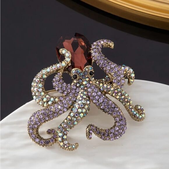 🐙 HEIDI DAUS Stunning new large crystal octopus brooch 🐙 - Picture 5 of 8